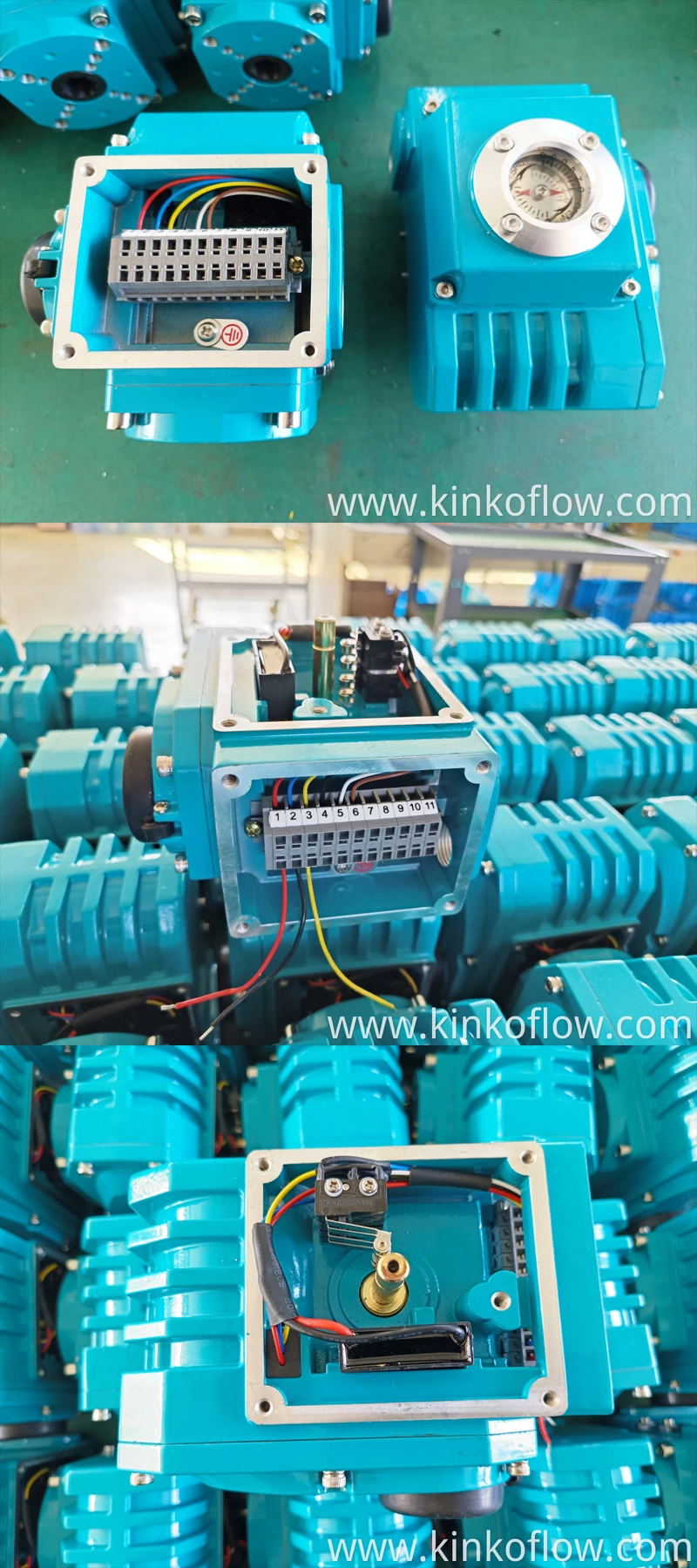 Электропривод KK03-200B с поворотом на 90 градусов, цвет Lake Blue